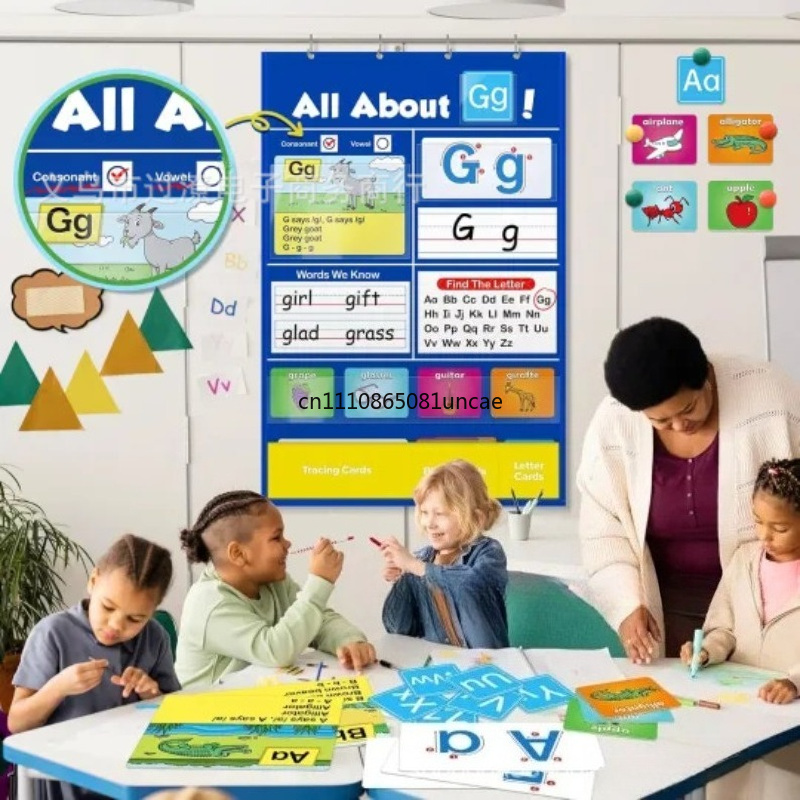 Kids Education Charts - Креативная карманная таблица для изучения алфавита,
